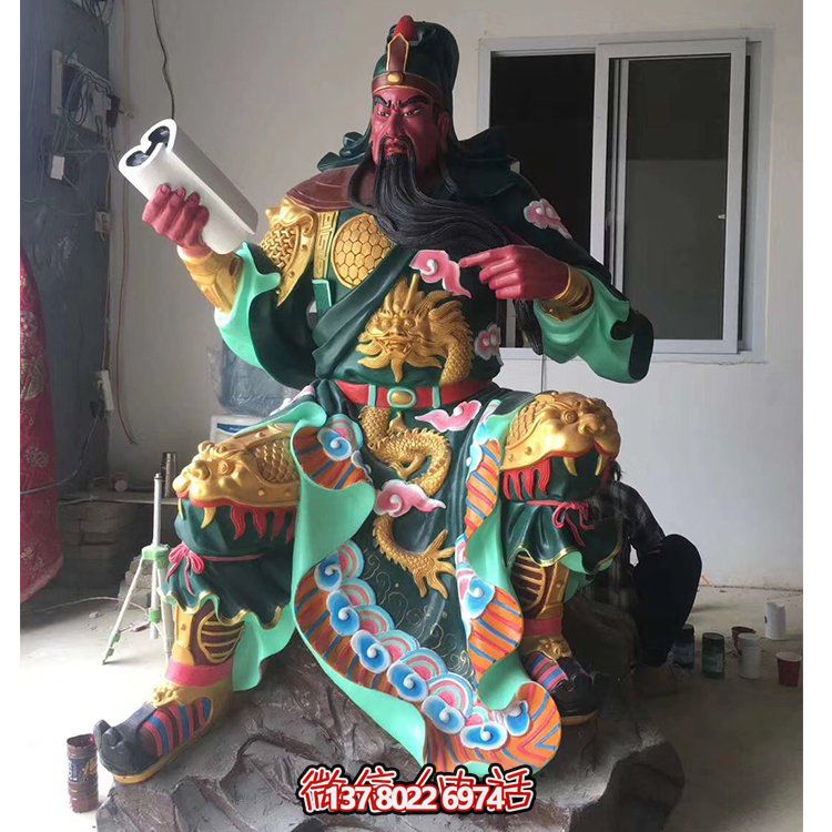 玻璃鋼關公神像，打造古典寺廟氛圍