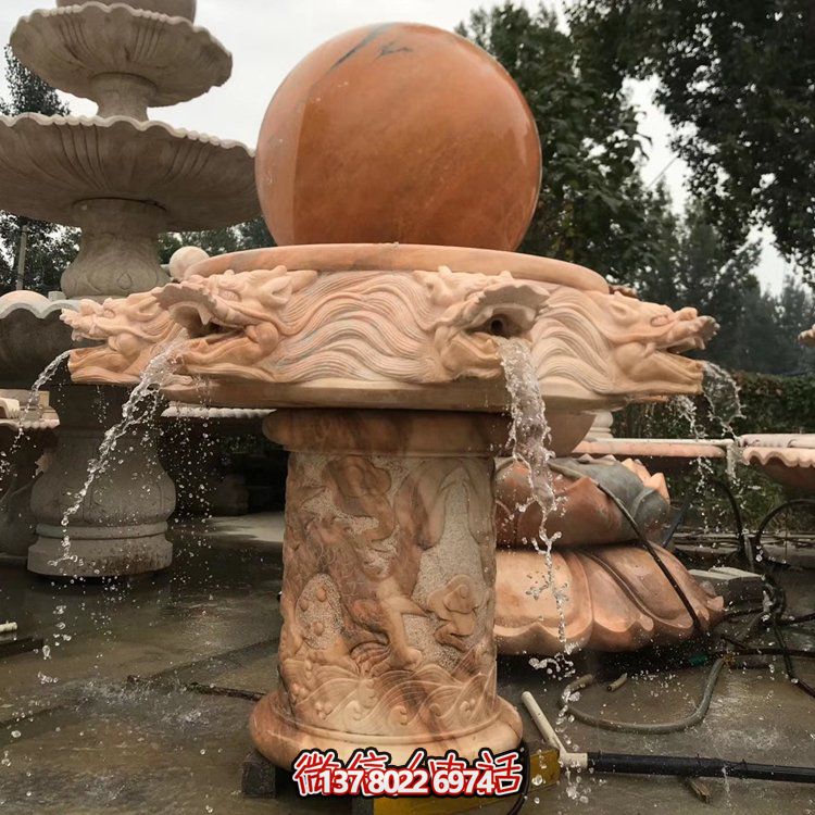 天然紅木雕刻龍頭風水球，企業禮品貼心挑選