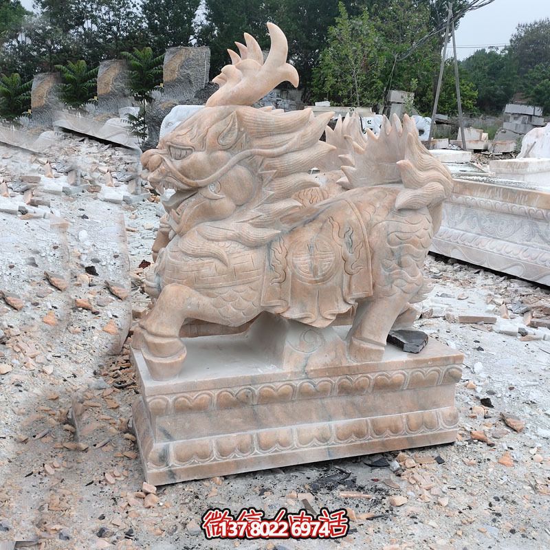 傳承古老文化,精美大理石麒麟雕塑 傳承古老文化,精美大理石麒麟雕塑