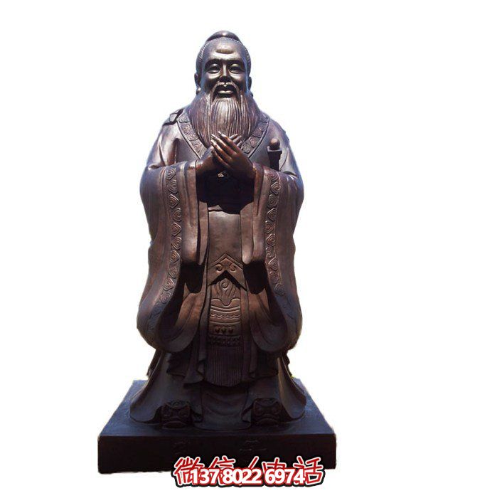 仿古雕塑玻璃鋼園林，點綴校園名人——孔子