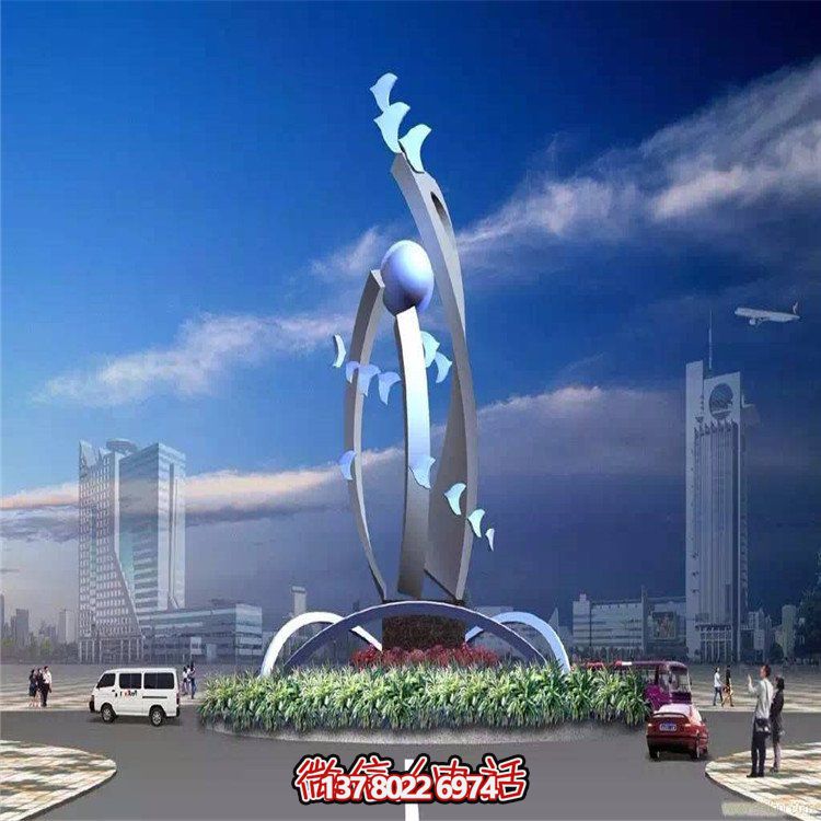 大型不銹鋼抽象藝術(shù)飛翔雕塑，豐富景觀廣場(chǎng)