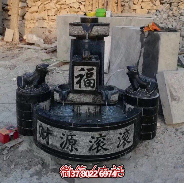 大理石雕刻造景擺件，營造室外庭院財源滾滾流水水