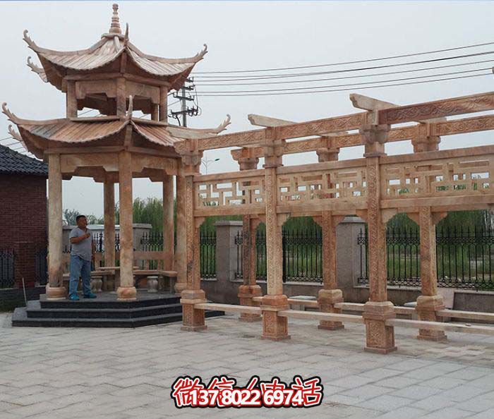 美麗的花崗巖長廊,沐浴在精致的雕刻藝術中 美麗的花崗巖長廊,沐浴在精致的雕刻藝術中