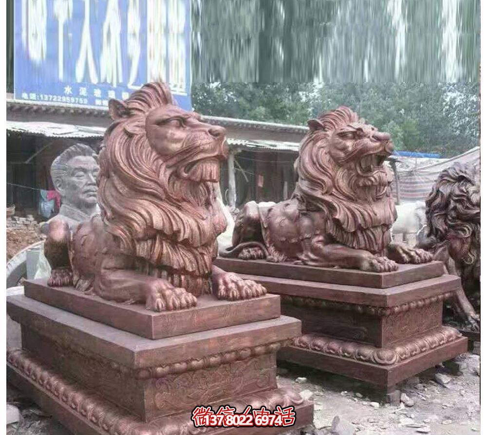 趴窩紅雕獅子仿真雕塑,守護(hù)晚霞鎮(zhèn)宅之美 趴窩紅雕獅子仿真雕塑,守護(hù)晚霞鎮(zhèn)宅之美