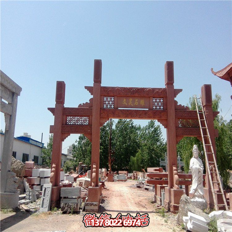 仿古雕塑擺件，青石大理石裝飾門樓牌樓牌坊村口